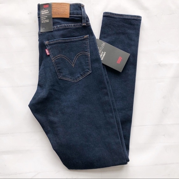 NWT Levis Premium Denim Curvy Skinny size 24  Jeans dark wash preppy retro - Picture 1 of 8